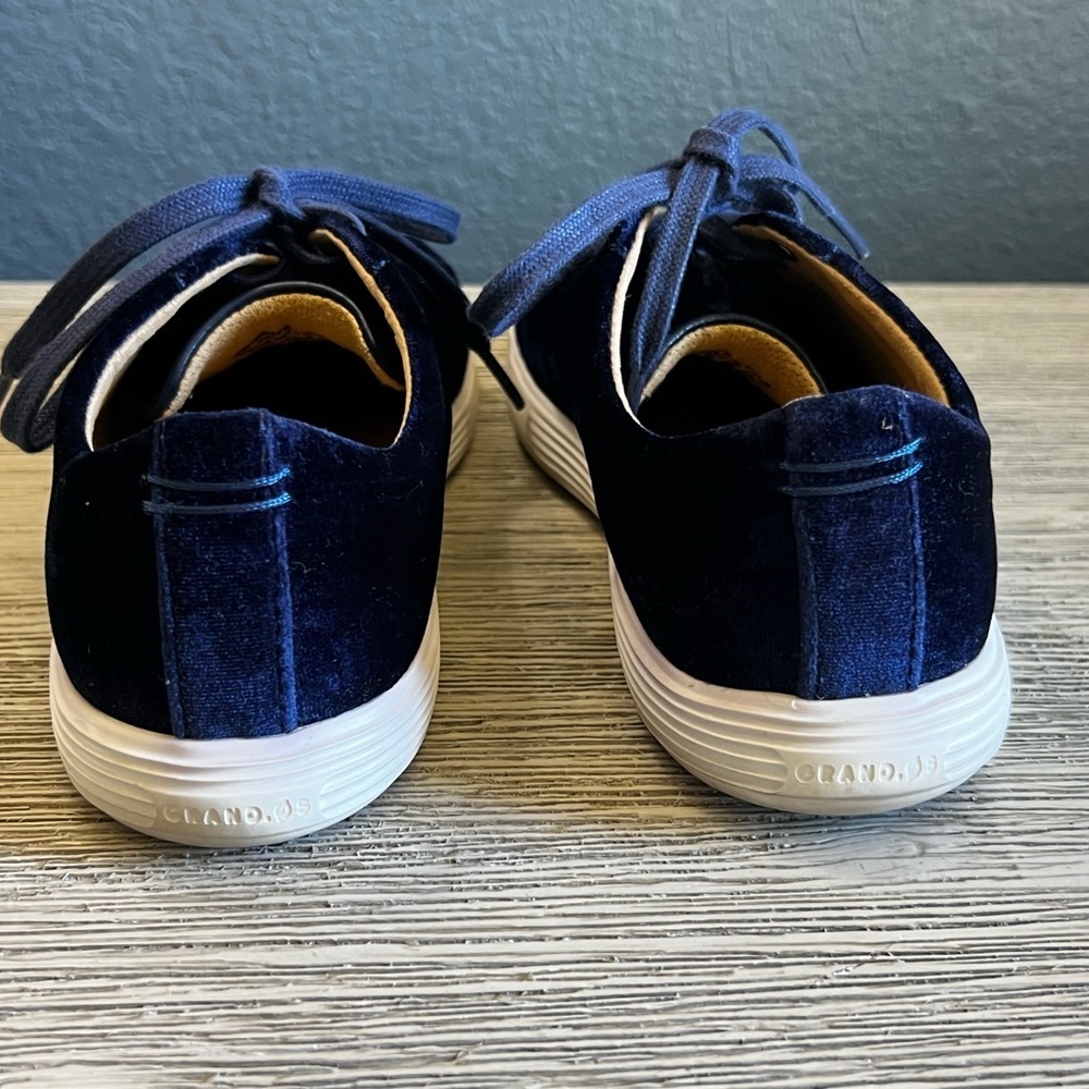 Cole Haan Grand Crosscourt Dark Blue Velvet Sneakers EUC - Picture 4 of 7